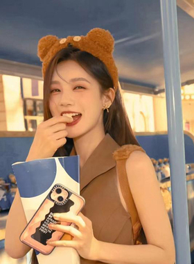可爱小浣熊发箍布艺甜美发卡
