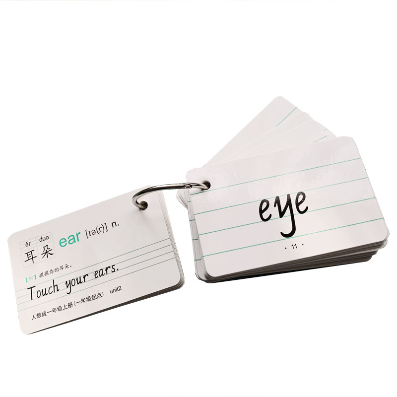 人教PEP版同步单词卡儿童小学生三四五六年级上册下册英语单词卡片空白随身环扣式3-4-5-6三年级起点_虎窝淘