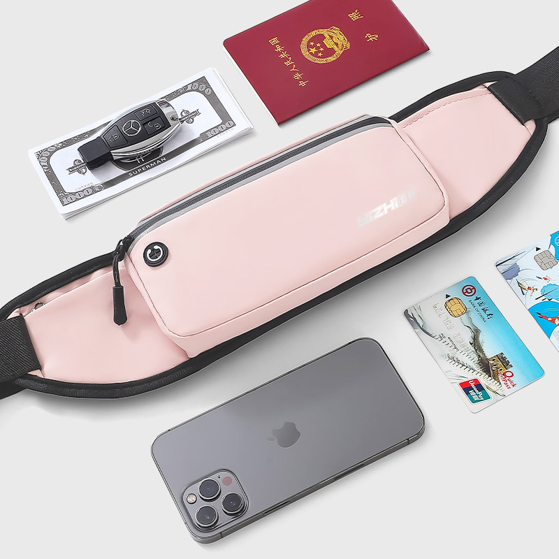 腰包男士跑步手机袋小型女旅游健身装备工作轻便耐磨收银包多功能