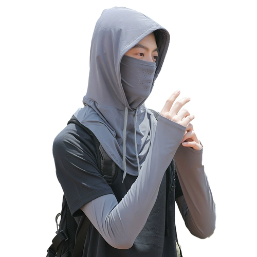 Шелковая летняя мужская шапка, дорожный платок, тонкая медицинская маска, защита от солнца, с защитой шеи