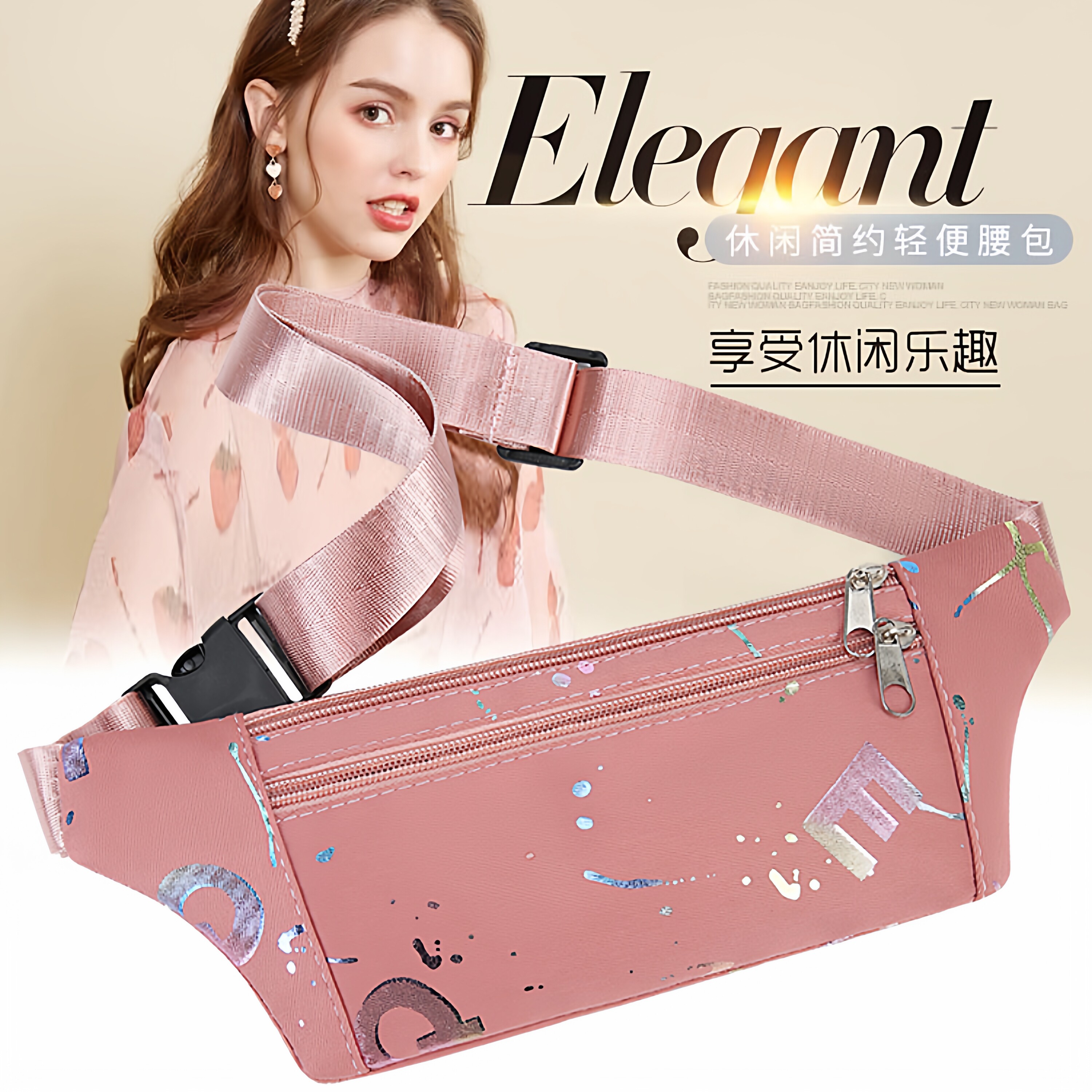Three-layer storage running mobile phone bag men's and women's sports waist bag