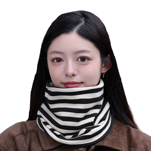 韩版百搭挂耳两用围脖女秋冬季骑行保暖护颈护脸脖套面罩加厚围巾 - 图0