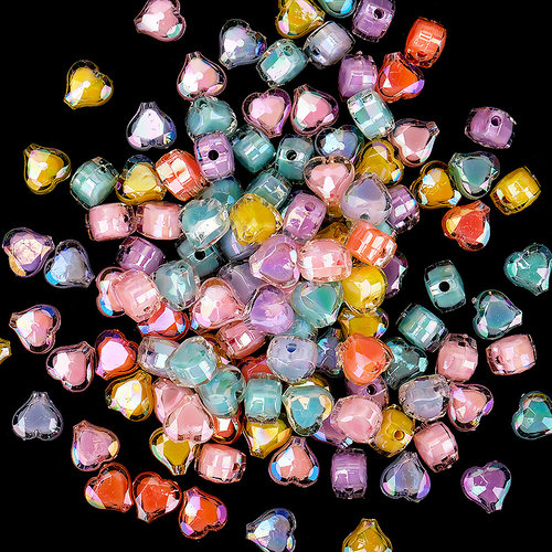 电镀镭射珠子手工diy材料散珠水晶串珠彩色儿童手链可爱饰品配件 - 图2