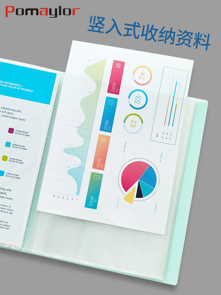 a4文件夹插页透明资料册多层收纳袋试卷夹活页夹文件收纳盒收纳册 - 图0