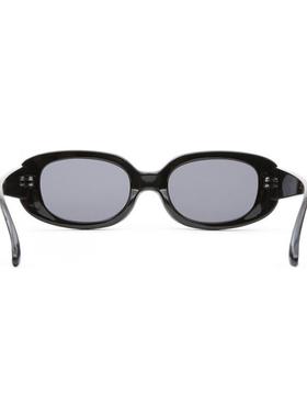 代购VANS女士太阳镜防紫外线遮光抗强光清晰视野黑色椭圆框大框