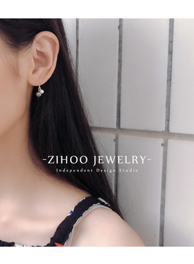 zihoo简约小耳坠精致女14k包金