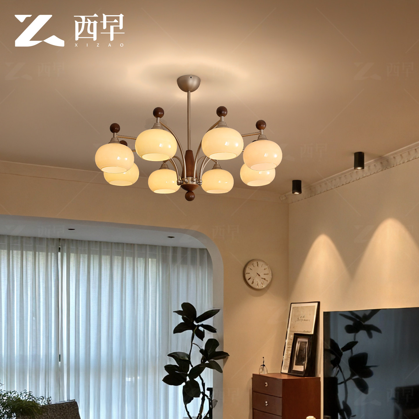 法式中古柿子客厅大灯吊灯美式复古大气主灯轻奢高级2025新款西早,淘宝优惠券,粉丝福利购,淘宝优惠卷