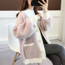 Autumn and winter 2023 new large size womens clothing Fat mm Early autumn blouses Lazy Wind Knit Jacket Minus 200 catty