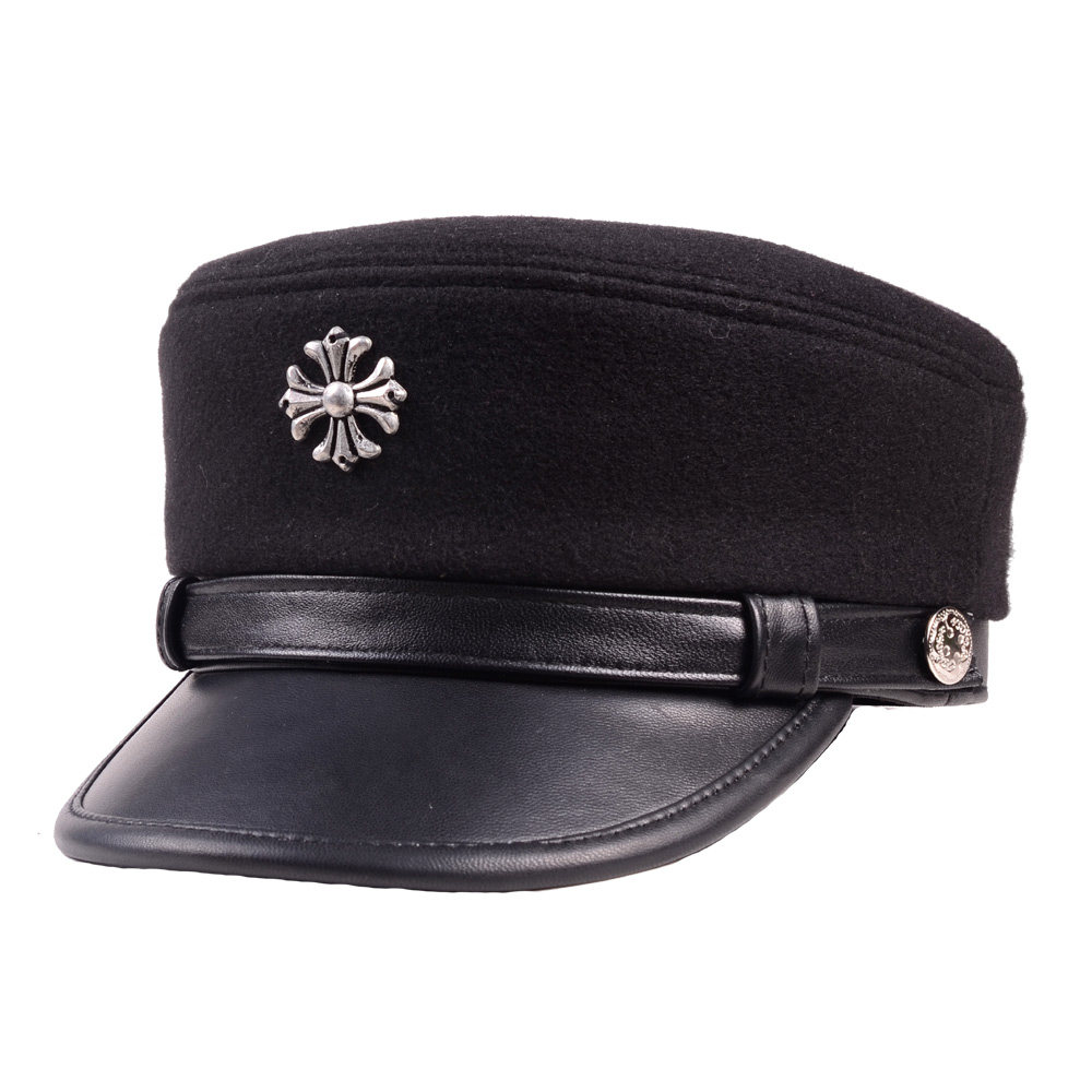 真皮秋冬潮街头青年毛呢帽子十字架学生帽爵士帽平顶帽男女,淘宝优惠券,粉丝福利购,淘宝优惠卷