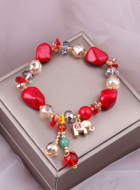 不规则水晶锆石福气牛好运手链