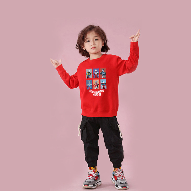奥特曼联名男童秋冬加绒卫衣潮2025新款男孩纯棉上衣儿童亲子套装,淘宝优惠券,粉丝福利购,淘宝优惠卷