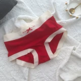 Оберег на день рождения, нижнее белье, комфортные штаны, красные трусы, средняя посадка, с акцентом на бедрах