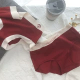 Оберег на день рождения, нижнее белье, комфортные штаны, красные трусы, средняя посадка, с акцентом на бедрах