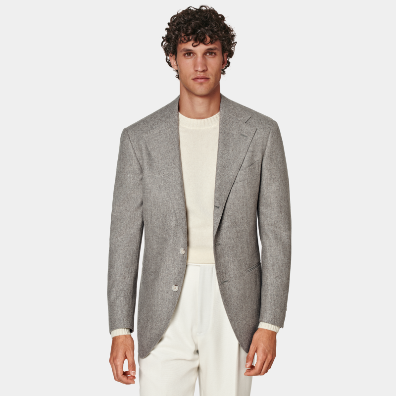 25秋冬新品SUITSUPPLY-Roma灰褐色羊毛法兰绒男士西装上衣,淘宝优惠券,粉丝福利购,淘宝优惠卷