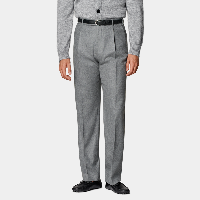 SUITSUPPLY浅灰色羊毛山羊绒混纺阔腿直筒男长裤,淘宝优惠券,粉丝福利购,淘宝优惠卷