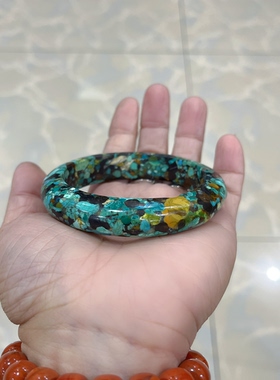 新中式国风天然绿松石手镯女式民族风手环手串手链