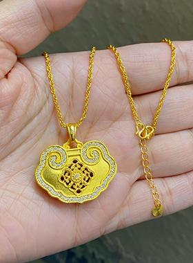 喜上眉梢镂空长命锁包挂坠