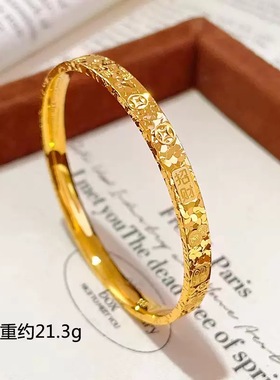 精品三面碎冰冰吉言闭口手镯保色