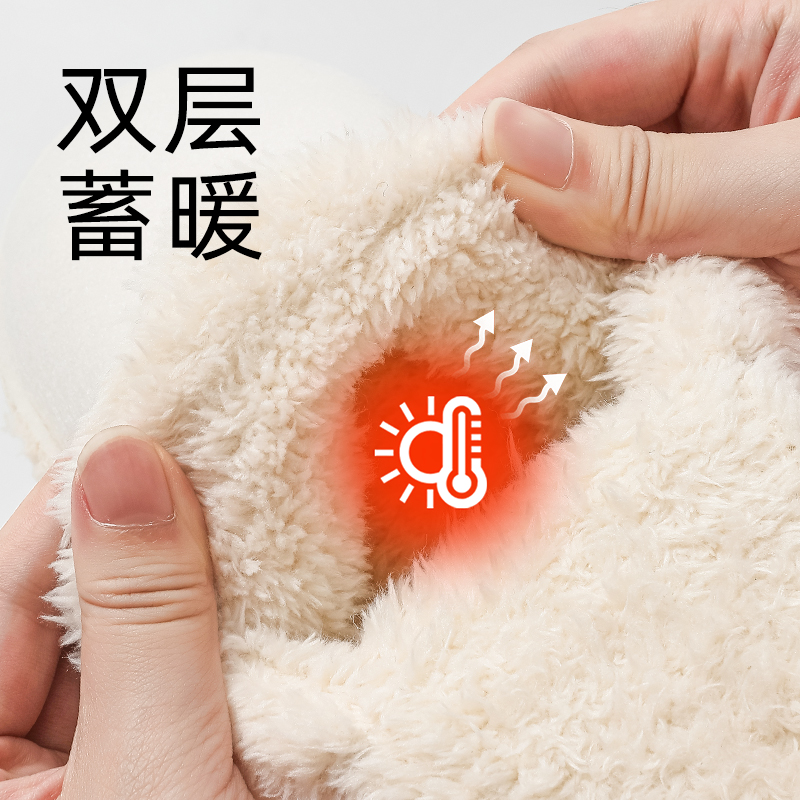 【逸茉】冬季防滑厚底室内保暖包头棉鞋
