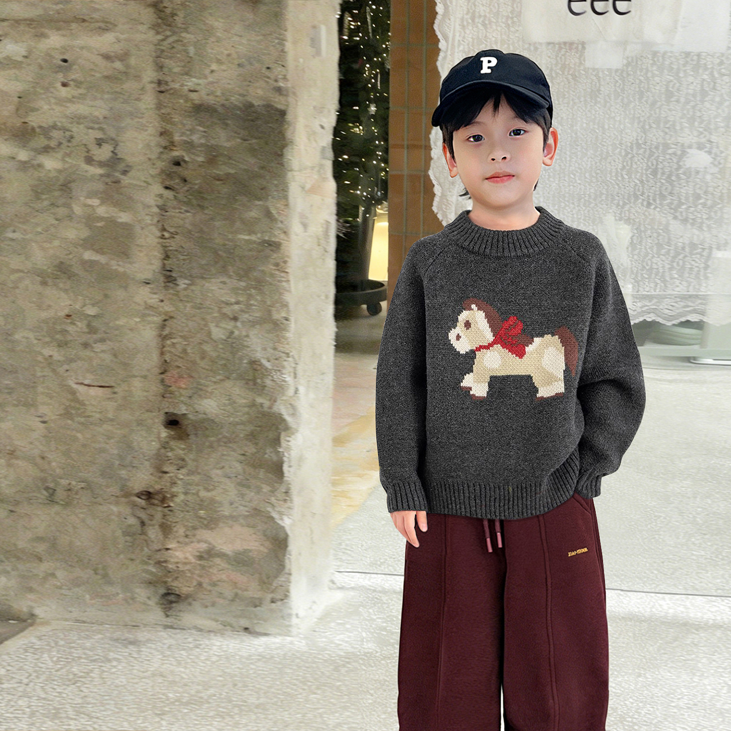 12月10日晚八点上新霖霖妈童装儿童毛衣冬季2025男童马年针织衫 - 图0