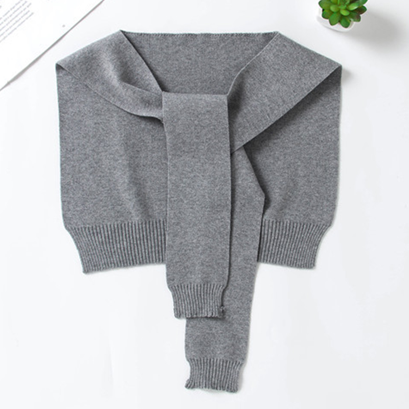 珊拾度旗舰店打结百搭小披肩针织毛衣围巾空调房可爱搭肩护颈肩保暖女士披肩0