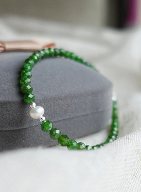 手链透辉石清新简约绿色女式