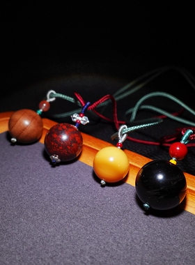 天然水晶实木五行吊住原创手作