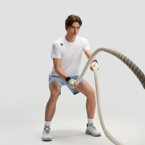 DESCENTE迪桑特TRAINING系列TRICOT经编男士凉感防晒短袖T恤新品 - 图2