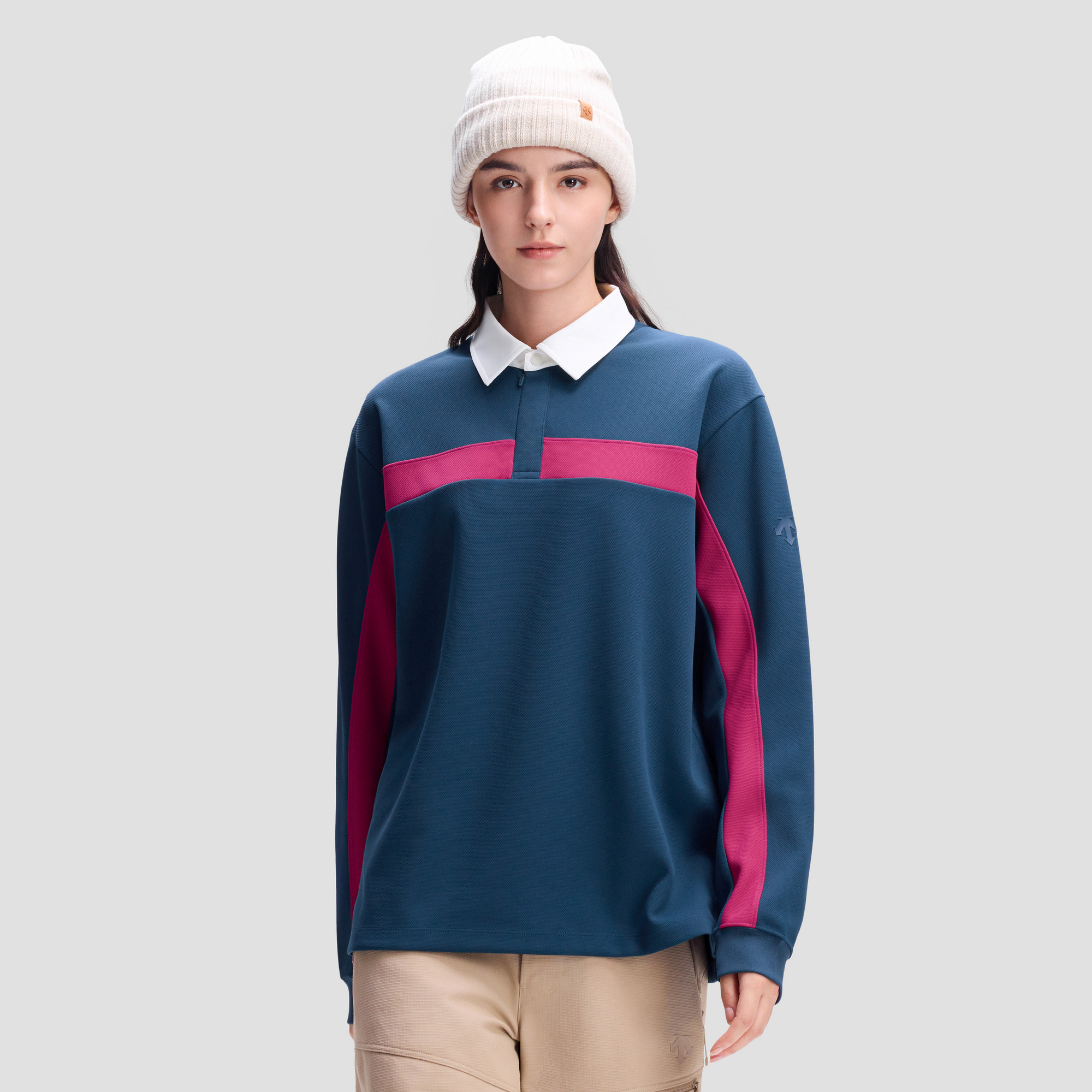 DESCENTE迪桑特SNOWBOARD STYLE系列男女同款长袖POLO衫,淘宝优惠券,粉丝福利购,淘宝优惠卷