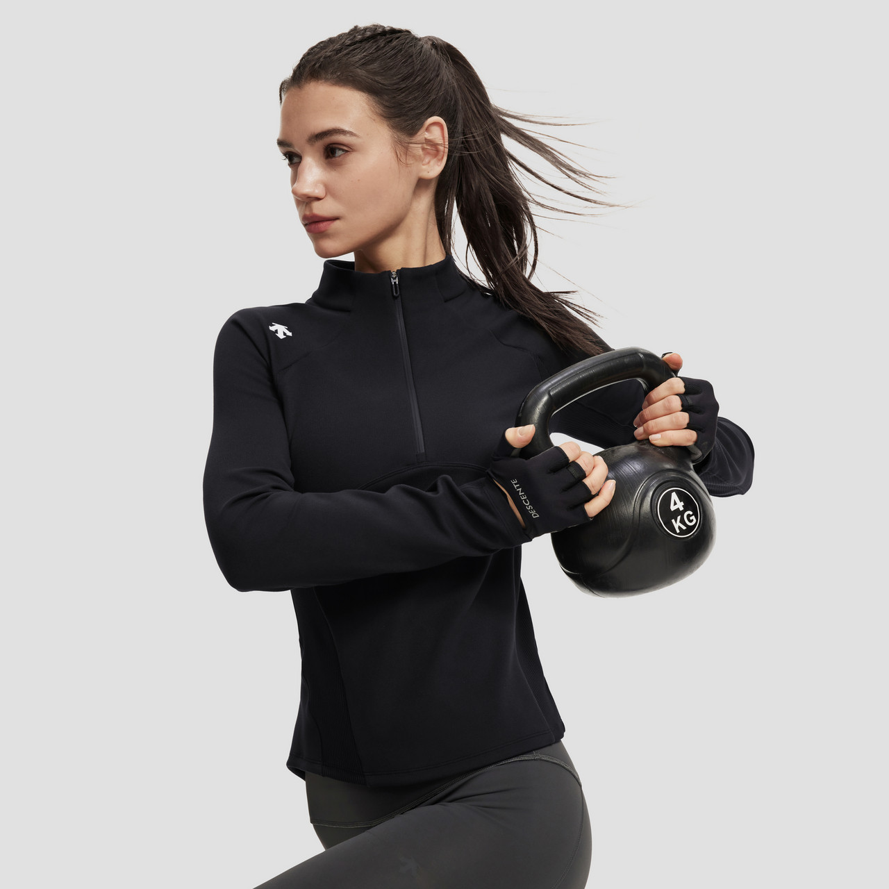 DESCENTE迪桑特WOMEN’S TRAINING系列女士磨毛半拉链长袖针织衫,淘宝优惠券,粉丝福利购,淘宝优惠卷