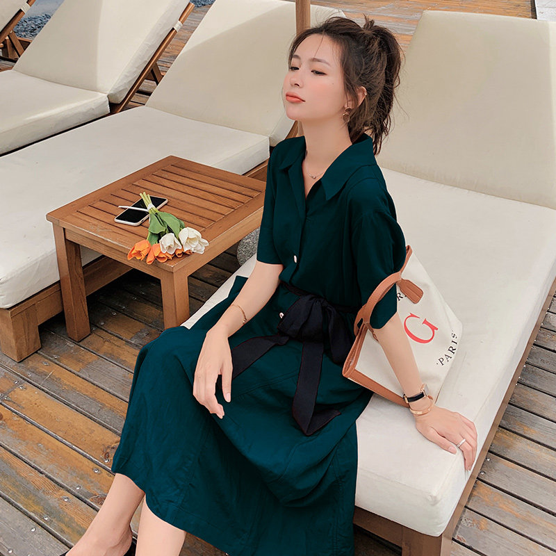 雪纺中长款2020年夏季长款显瘦长裙 潮洁服饰连衣裙