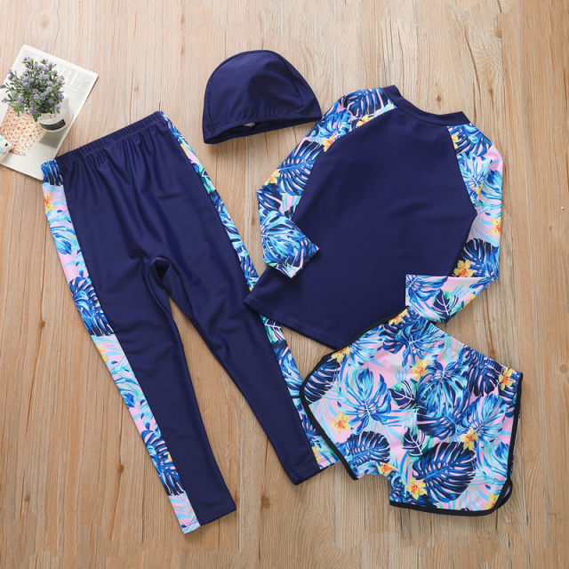 2026 New Swimsuit Long Sleeve Long Pants Children's Swimsuit Big Children's Swimsuit Wholesale Girls Split Swimsuit High