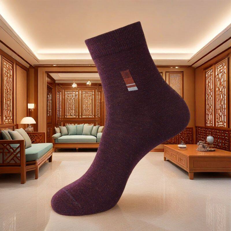浪莎袜子男士纯棉秋冬款长筒防臭袜吸汗透气纯色冬季抗菌商务中筒