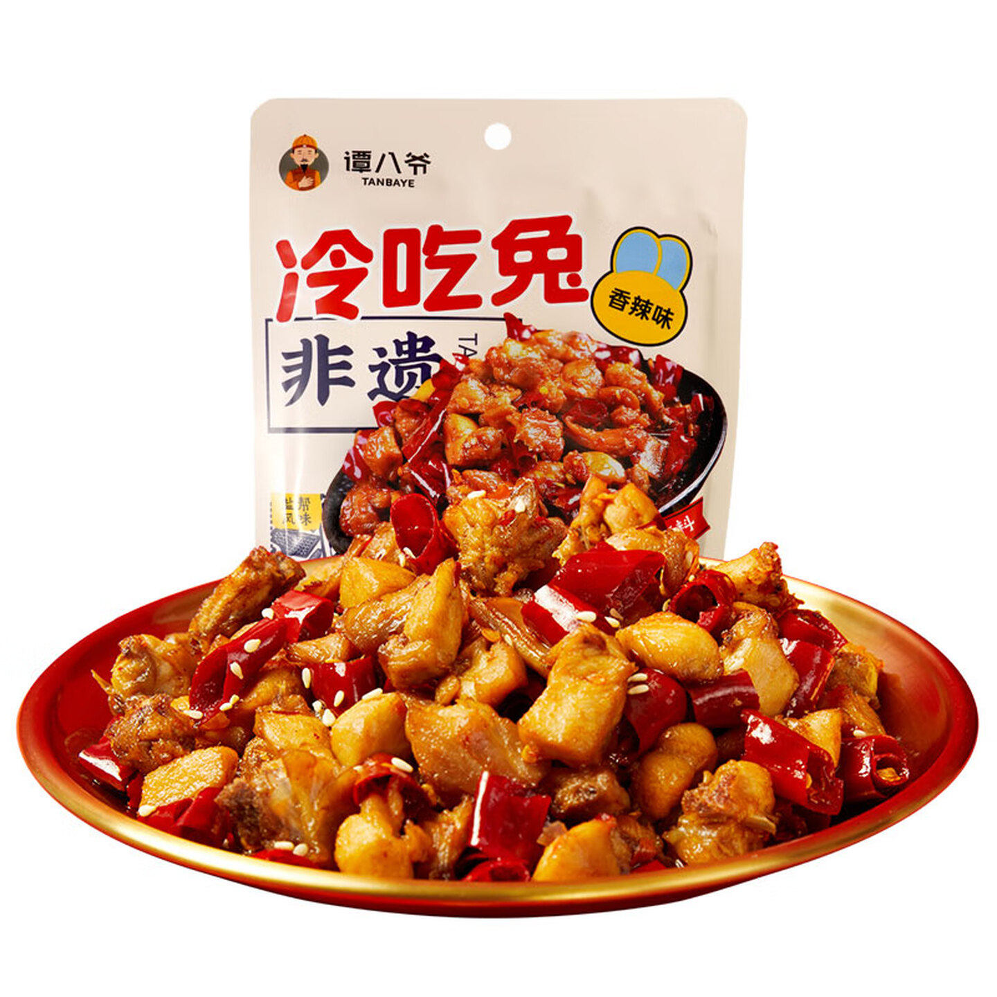 谭八爷冷吃兔肉120g香辣味自贡冷吃四川特产兔肉兔丁即食解馋零食,淘宝优惠券,粉丝福利购,淘宝优惠卷