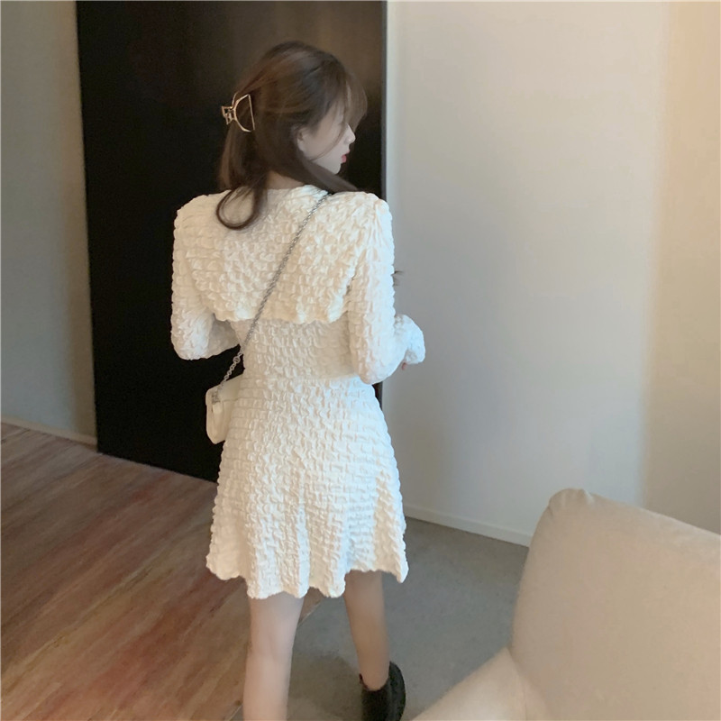 2020早秋冬装新款防晒长袖女连衣裙 可爱红颜短外套