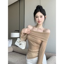 Unique Dont make sweet and hot girl irregular workout straight shoulder mesh yarn sunscreen blouse design senses long sleeve t-shirt female summer