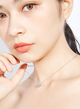 意大利OG圆弧三角形彩色镐石项链