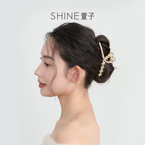 SHINE萱子饰品栀子花抓夹鲨鱼夹大号设计头饰生日礼物早春配色 - 图2
