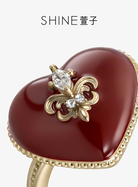 SHINE萱子鎏金心锁系列爱心戒指