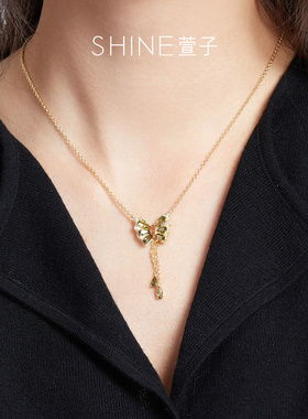 SHINE萱子优雅奢华蝴蝶项链耳环
