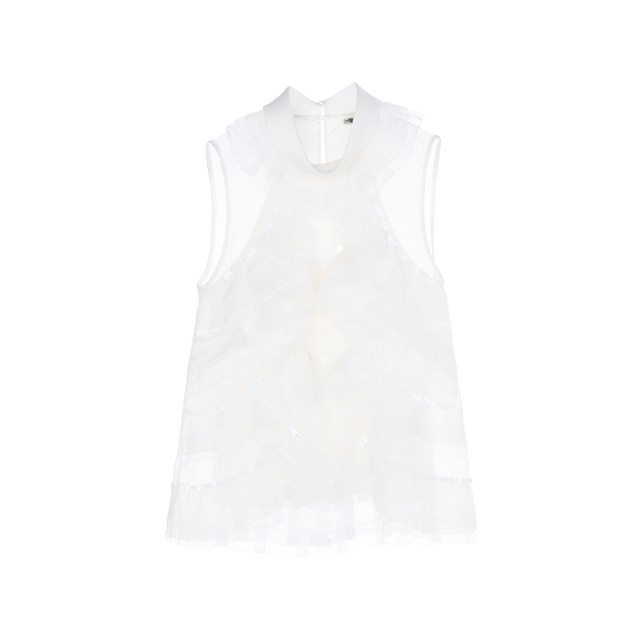 ດ້ານເທິງ feather ruffled stylish