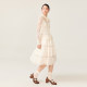 Lefame lace embroidered ແບບພະລາຊະວັງເທິງແຂນຍາວ