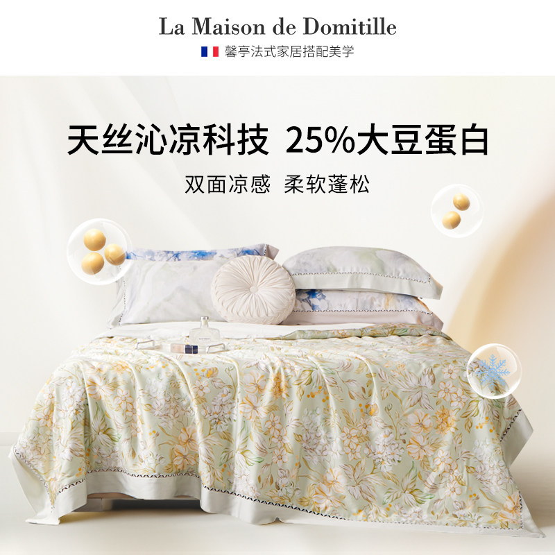 馨亭大豆纤维夏凉被凉感天丝可机洗夏季夏被薄款冰丝空调被子