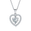 S925 sterling silver love necklace ring earrings three-piece set