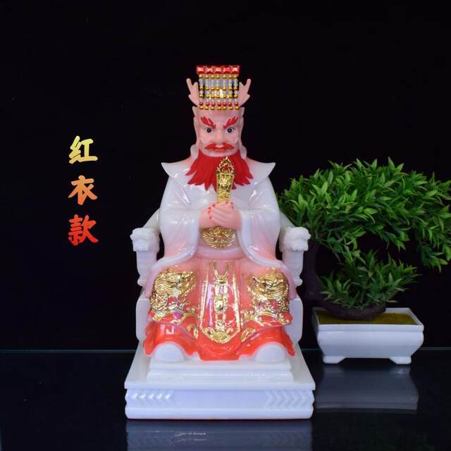 Four Seas Dragon King Statue Body White Marble Buddha Statue East China Sea Dragon King North Sea Dragon King Dragon Statue Home Desktop Ornament