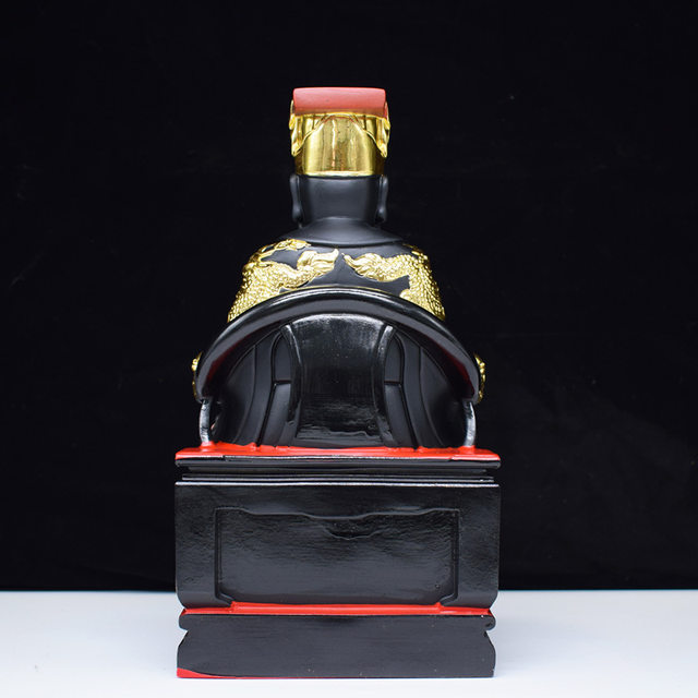 Resin Yama King Statue Black Clothes Blue King Yama