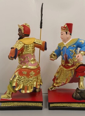 关平周仓神像树脂家用佛堂摆件