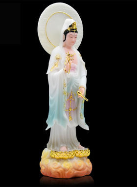 西方三圣汉白玉大势至菩萨站像