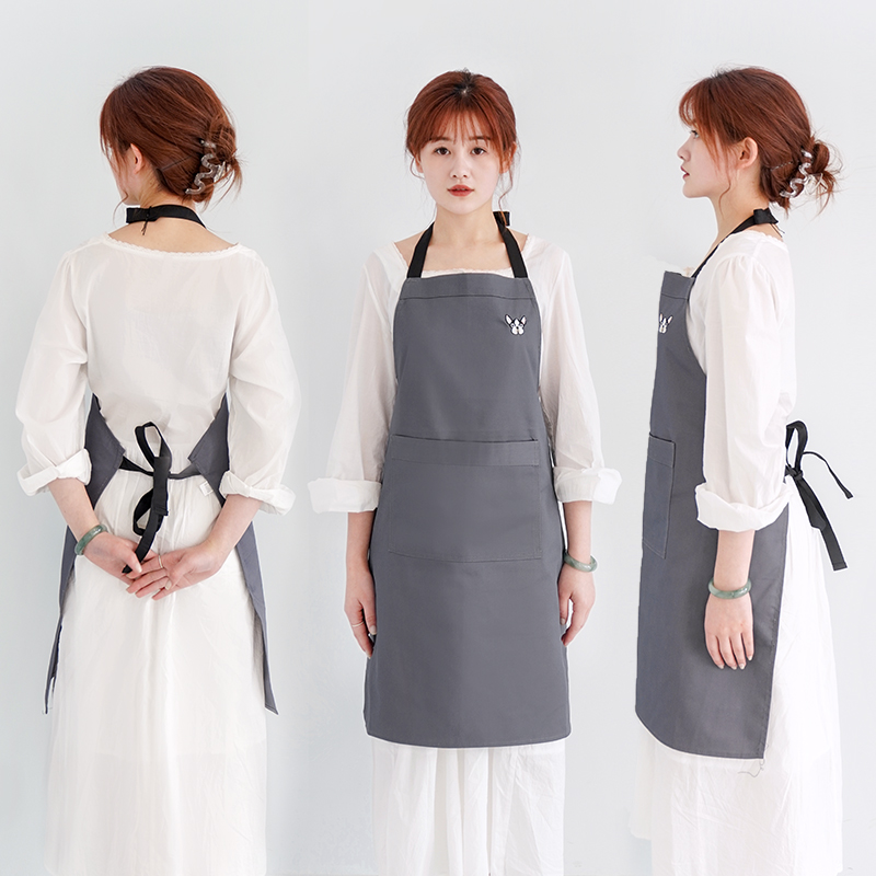 棉麻围裙家用厨房大码工作男帆布纯棉做饭厨师男士时尚冬季日式女 - 图2