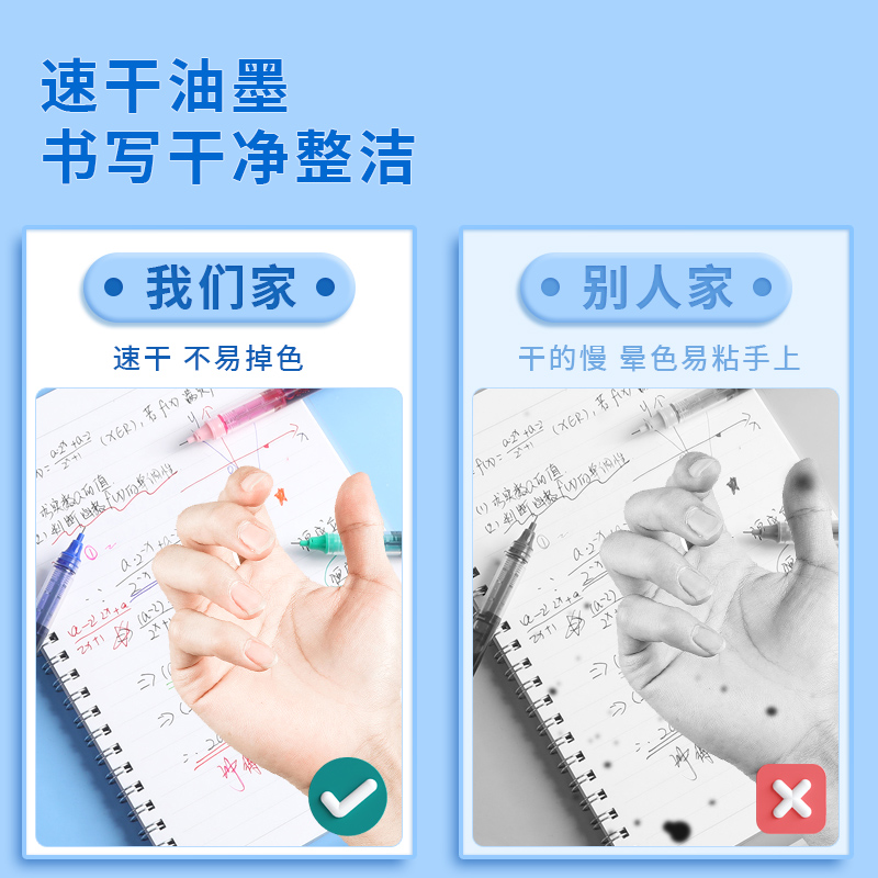 晨光彩色中性笔做笔记专用学生用0.5mm彩色笔高颜值套装手账ins日系针管标记划重点速干水笔直液式走珠笔-图2